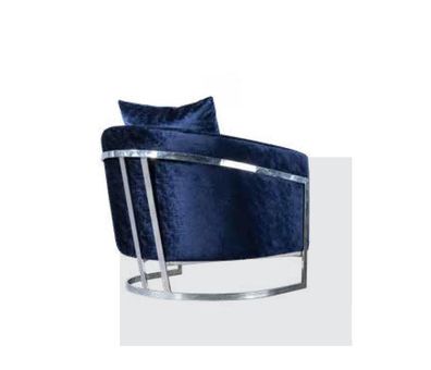 Blauer Sessel mit Armlehnen Luxus Einsitzer Polstermöbel Designer Sitzer