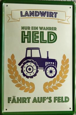 Top-Blechschild, 20 x 30 cm, Landwirt, wahrer Held, Traktor, Neu, OVP * 2*