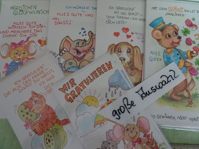 alte Grußkarten Herzlichen Glückwunsch Alles Gute Tiere mit Humor & Spaß Taunus Card