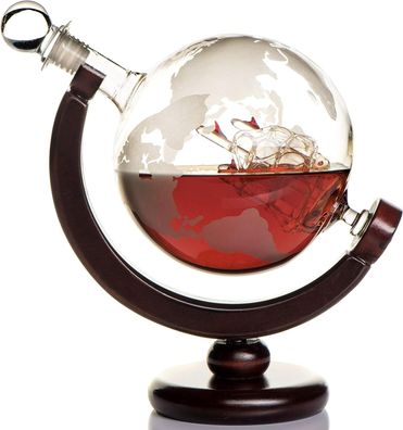 Whisky Karaffe Globus für Alkohol - Whiskey Decanter Bar Set mit Gl?ser