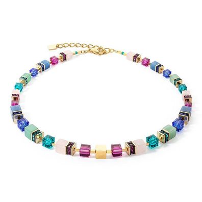 Collier - Edelstahl gold - Statement multicolor