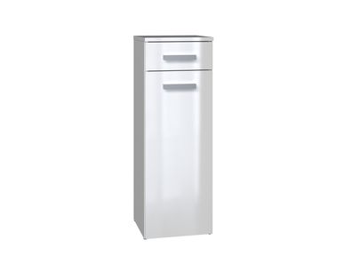 Stilvoller Badezimmerschrank mit Tür und Schublade - modernes, weißes Hochglanz