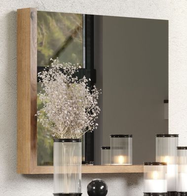 Spiegel Wandspiegel in Eiche mit Ablage Diele Flur Garderobenspiegel Synnax 80 x 72cm