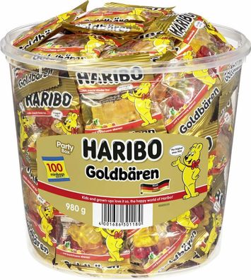 Haribo Goldbären Gummibärchen Weingummi Fruchtgummi 100 Minibeutel