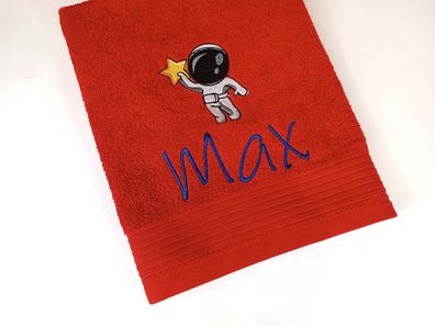 Handtuch 50x100 cm Namen Astronaut Weltraum Space NASA Personalisiert Geschenk