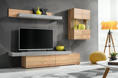 Wohnzimmer Wohnwand Modern Designer TV-Ständer Wandschrank Neu