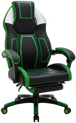 Gaming Stuhl 120kg belastbar schwarz/ grün Zockersessel Gamer Bürostuhl Drehstuhl