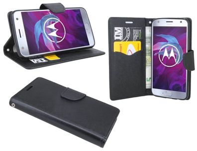 Motorola Moto X4 Tasche Schwarz Handyhülle Schutzhülle Flip Case Cover Etui Hülle