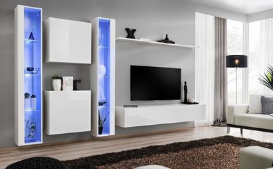 Designer Modern Wohnwand Luxus Regale Komplett Wand Schrank Wohnzimmermöbel