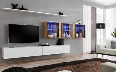 Wand Komplett Möbel Wohnwand Modern Wohnzimmermöbel TV-Ständer Design