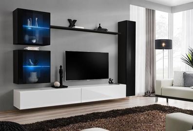 Wohnwand Set 6tlg Luxus Einrichtung Wohnzimmer Designer TV-Ständer Wandschrank