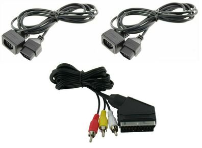 Nintendo NES RGB Scart Kabel+ 2x Controller, Verlängerungskabel für Nintendo NES