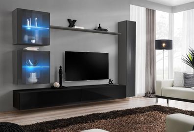 Wohnzimmer Set 6tlg Luxus Wohnwand Möbel Designer 3x Wandschrank Neu TV Ständer