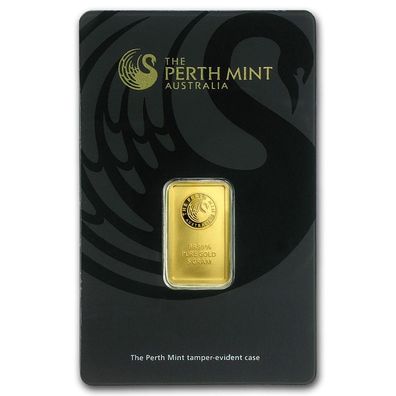 Perth Mint Australien 5 Gramm 999.9 Goldbarren in Blister