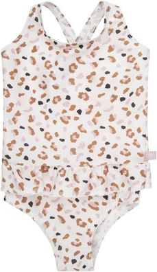 Swim Essentials UV Badeanzug, für Mädchen weiß/ khaki Leoparden Muster 146/152