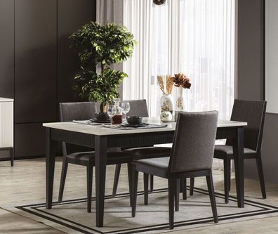 Esszimmer Set Design Möbel Luxus Tisch und 4x Stühle modern Garnitur 5tlg