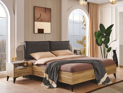 Luxus Schlafzimmer Set Komplett Designer Bett 2x Nachttische 3 tlg neu