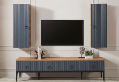 Wohnzimmer Set 2tlg TV-Ständer und 2x Wandschrank sideboard Kommode Designer
