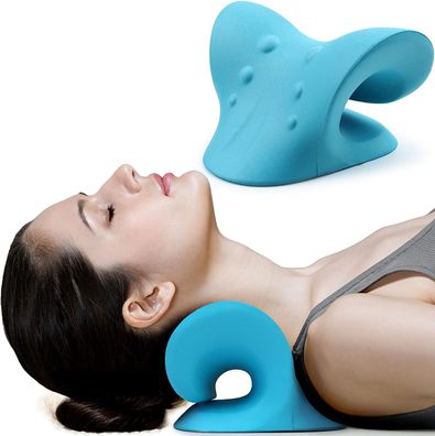 Nacken- und Schulterentspanner, Zervikal-Traktionsgerät für Kiefergelenke, Blau