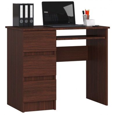 Schreibtisch A6 LINKS WENGE Kleiner Schreibtisch mit 4 Schubladen