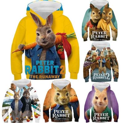 Jungen Peter Rabbit 2 Kapuzenpullover Barnabas Cottontail Mopsy Hoodie 3D Sweatshirt