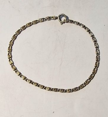 Altes Armband teilvergoldet verblasst Fantasiekette Länge 19,8 cm 70er Vintage