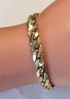 Armband vergoldet massiv A * D Andreas Daub Gold Double geriffelt Länge 18,8 cm
