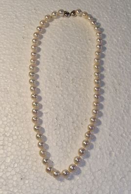 Dicke Perlenkette Imitation? Magnetkugelverschluss Länge 41 cm Vintage