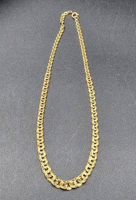 Art Déco Halskette vergoldet Amerikaner punziert * 1930 flache Königskette