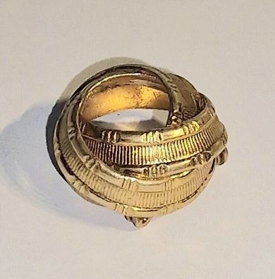 Goldbrosche Kreisel fein ziseliert Gold Double vergoldet antik Größe 25 x25 mm