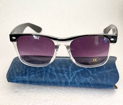 Sonnenbrille getöntes Acrylglas schwarze Bügel neuwertig mit Etui Vintage