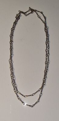 Lange Silberkette 835 HWS-Teeny Dänemark Vintage Knoten gedreht Länge 78 cm