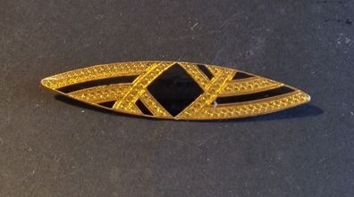 Krawattennadel vergoldet Gold schwarzes Design Länge 72 mm 60er Vintage