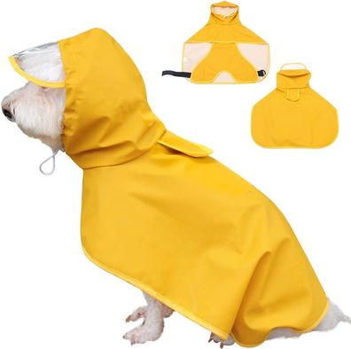 Hunderegenmantel Hunde Regenjacke wasserdicht mit Kapuze & Bauchschutz für