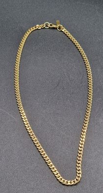 Halskette vergoldet Gold Plated Flachpanzerkette neuwertig Länge 44 cm