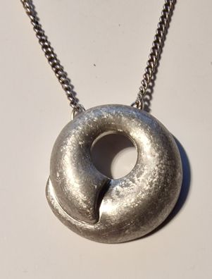 Halskette 835 "Silber abstrakter Anhänger Schnecke 925 Silber matt gebürstet