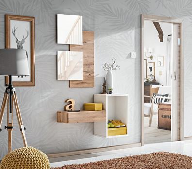 Flur Garderobe Möbel Moderne Design Wand Einrichtung Holz neu Diele