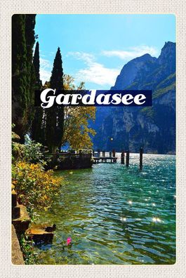 Holzschild 18x12 cm - Gardasee ItalienSonne