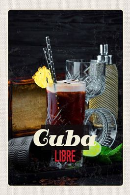 Blechschild 18x12 cm Cuba KaribikGetränke Libre