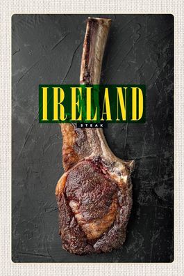 Holzschild Holzbild 18x12 cm Irland Irisches Anbus Tomahawk Steak