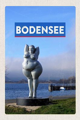 Blechschild 18x12 cm Bodensee Deutschland Skulptur Ufer