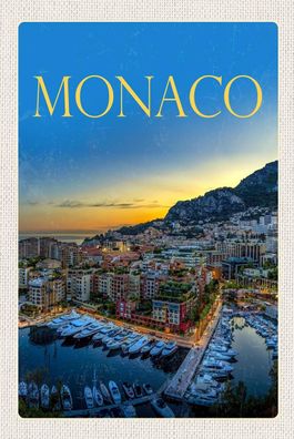 Blechschild 18x12 cm Monaco Frankreich Yacht Luxus