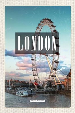 Blechschild 18x12 cm London Engalnd London Eye