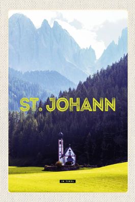 Blechschild 18x12 cm St. Johann in Tirol Österreich Kirche
