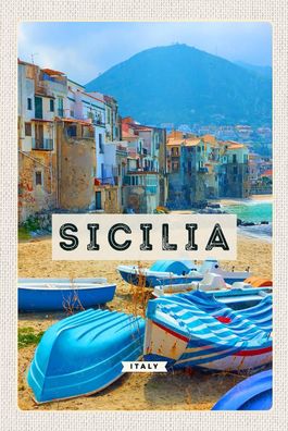 Blechschild 18x12 cm Sizilien Italien Europa