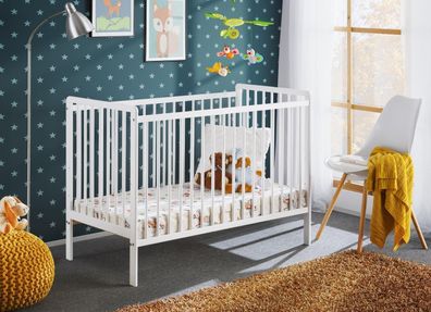 Babybett Schlafzimmer Kinderbett Möbel Kinderzimmer Designer weiß Möbel Neu