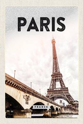Blechschild 18x12 cm Paris Frankreich Eiffelturm Tourismus