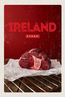 Blechschild 18x12 cm Irland bestes rotes Steak im Ofen