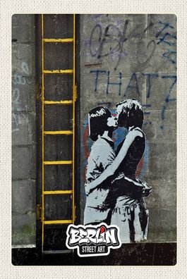 Holzschild 18x12 cm - Berlin Kunst Graffiti Street Art