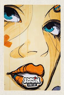 Blechschild 18x12 cm Berlin Street Art weinende Frau